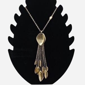 CHICO'S‎ Gold-toned Leaf Cascade Long Necklace